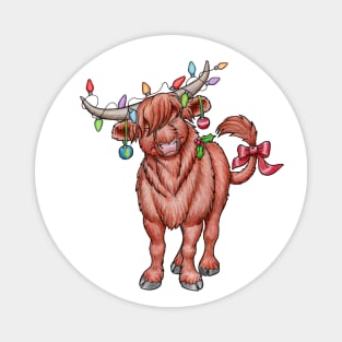 Mooey Christmas!  Christmas Highland Cow Magnet